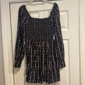 PAIGE Black patterned long sleeve dress